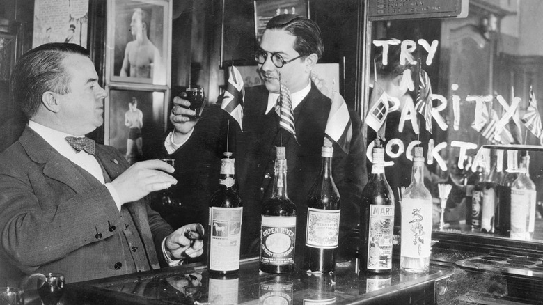 Men drinking vermouth