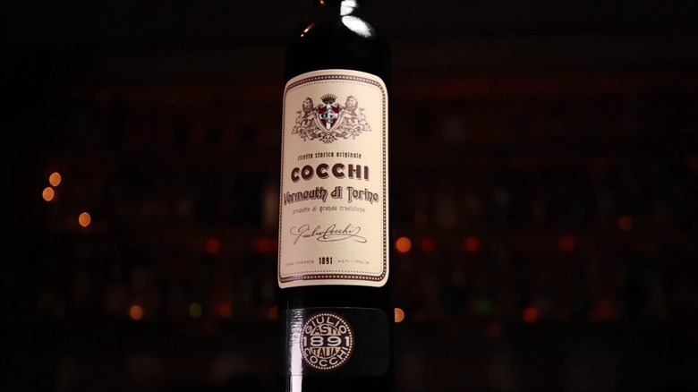 Bottle of Cocchi vermouth