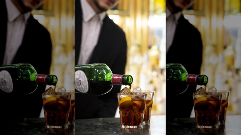 Italian vermouth being poured