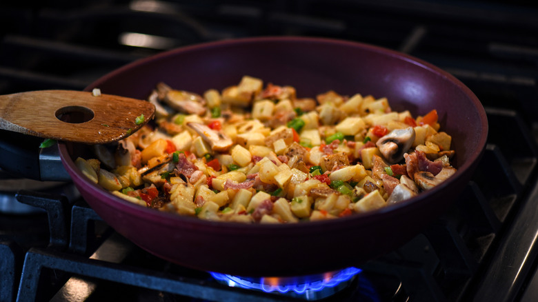 Breakfast skillet on stove