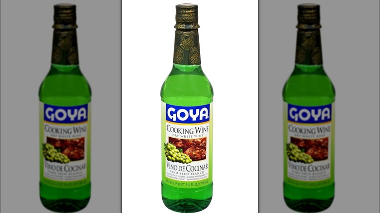 Bottle of Goya cooking wine