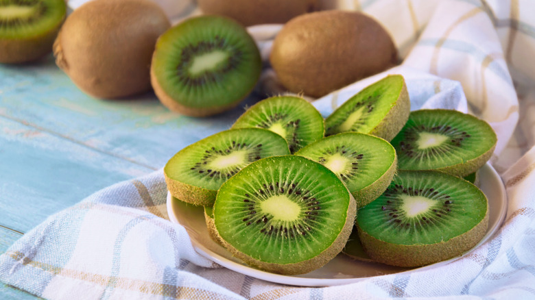 Kiwifruit on plate