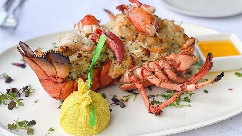 Baked Stuffed Lobster with lemon