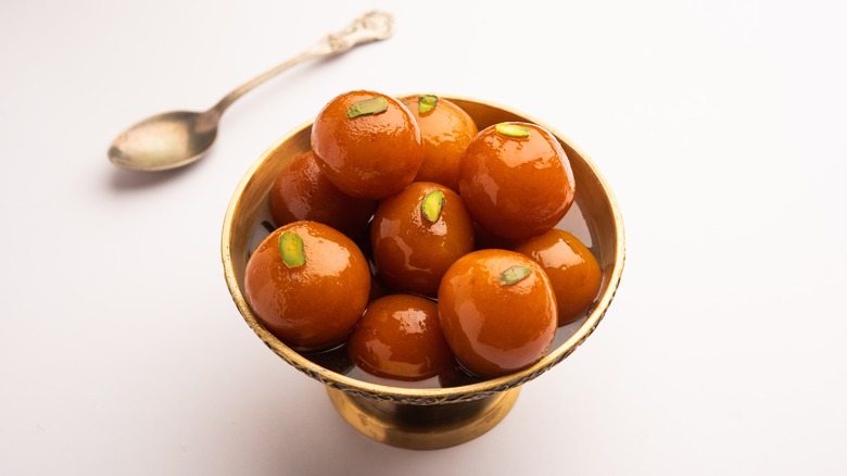 Bowl of gulab jamun.