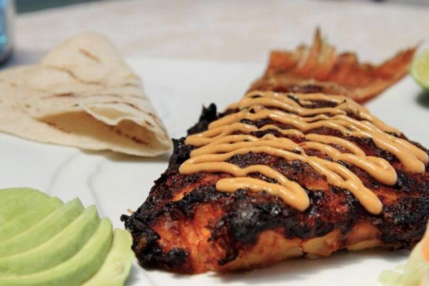 1. Pescado a la Talla Tacos with a Chipotle Rouille