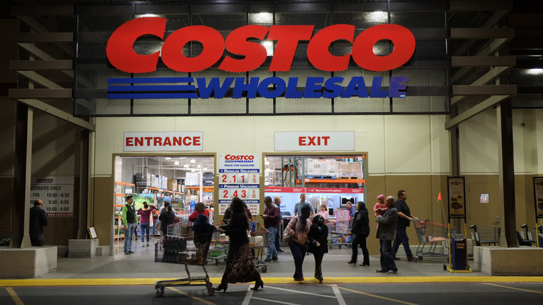 Costco entrance at night