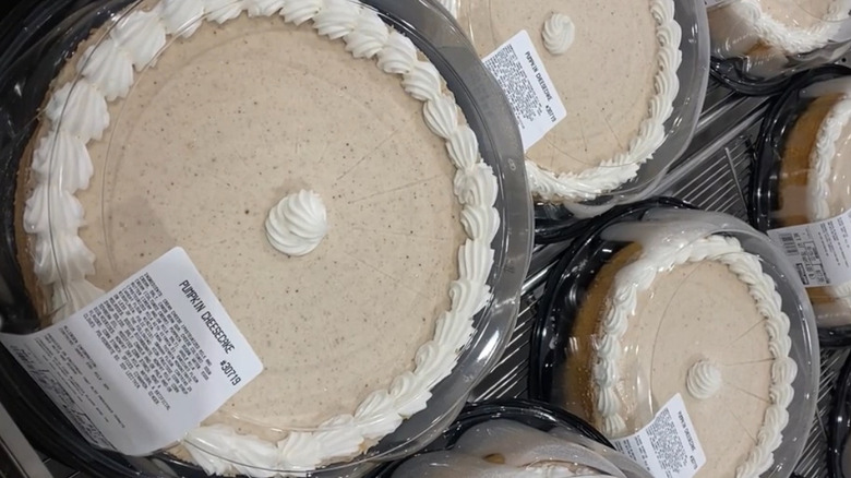 A collection of Costco pumpkin cheesecakes