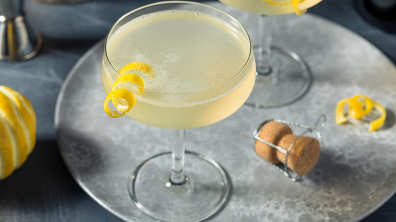 French 75 with lemon twist