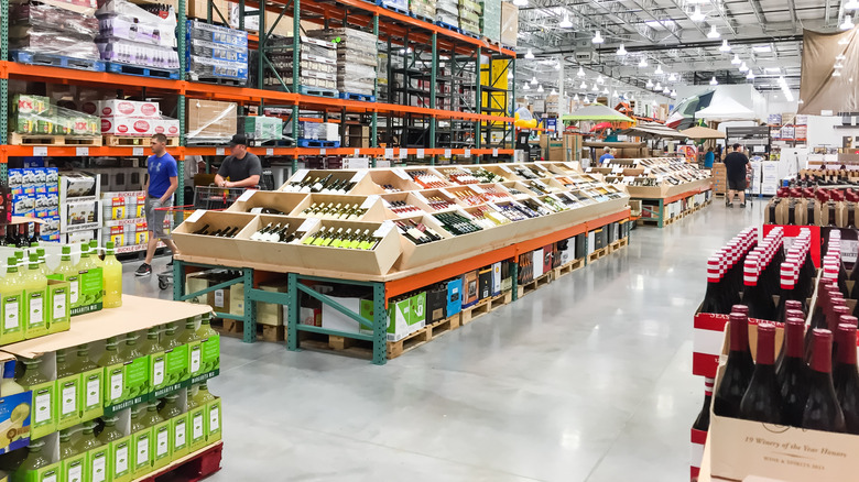 Costco liquor, wine and beer aisle