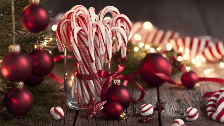 Candy canes in a jar