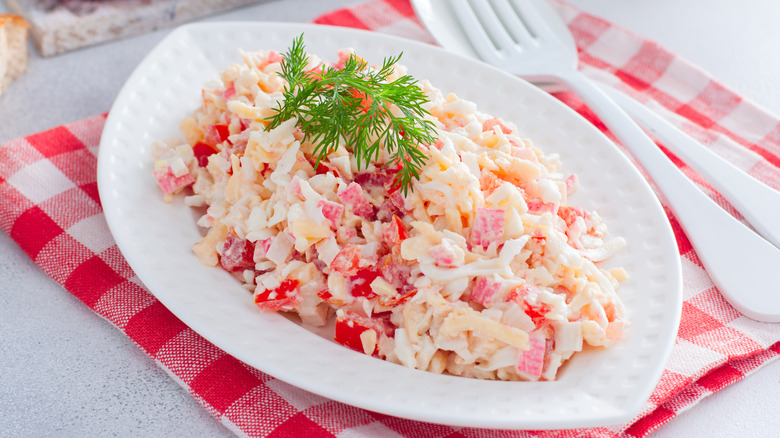 Plate of crab salad