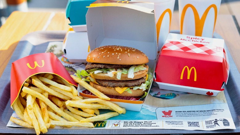 McDonald's food on a tray