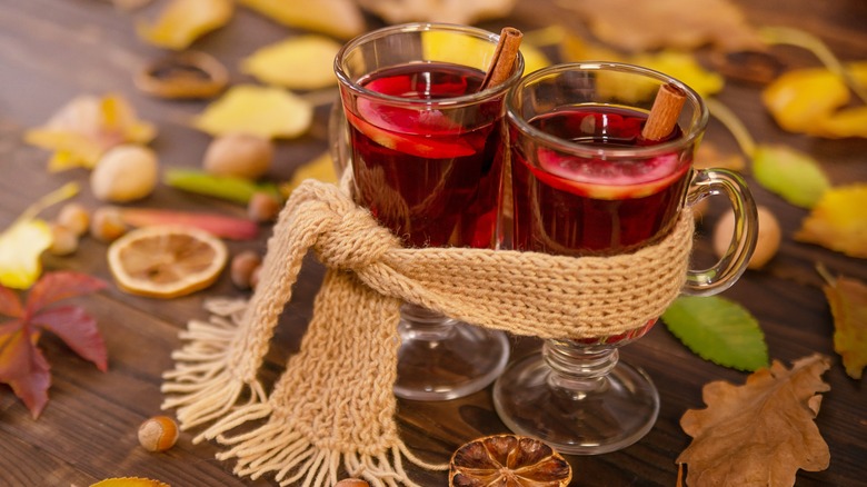 Two glasses of mulled wine