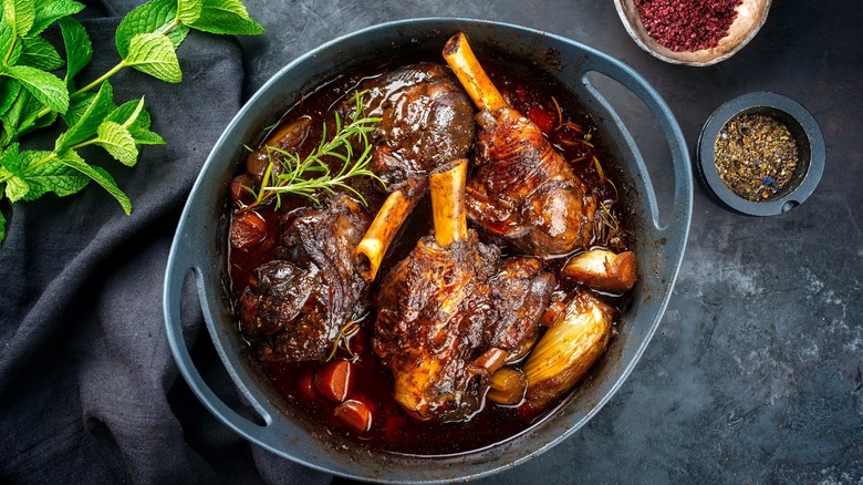 Braised lamb dish in pot