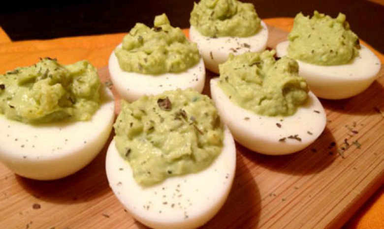 Appetizer: Avocado Deviled Eggs