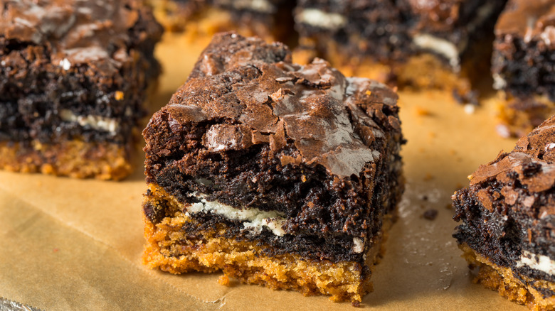 Oreo stuffed cookie brownies