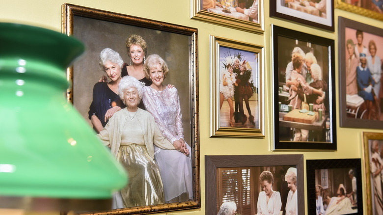 Photos of the Golden Girls hung on the wall