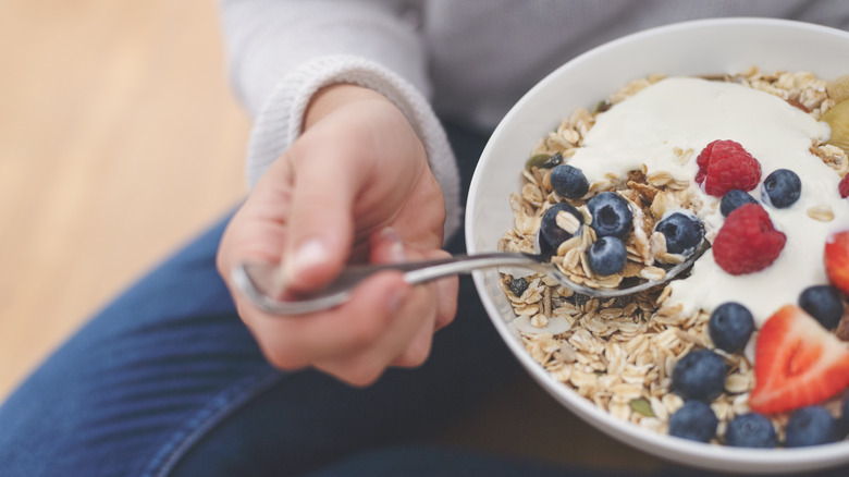 Bowl of yogurt with granola