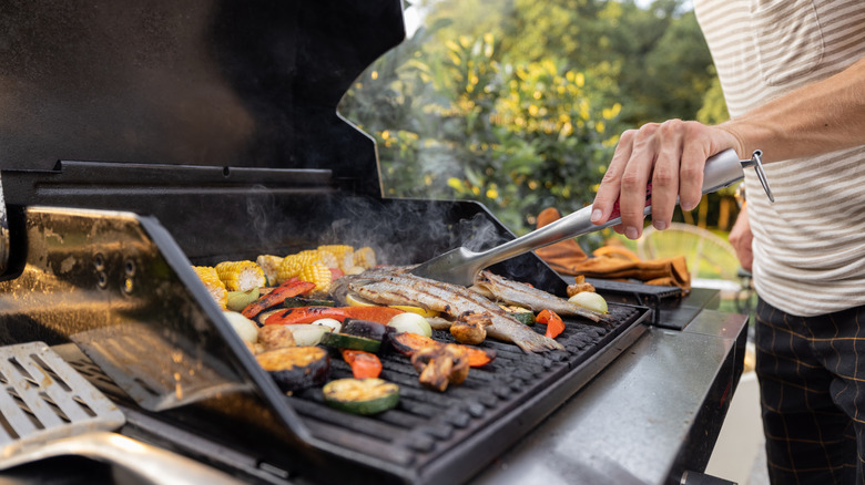 Person using a grill