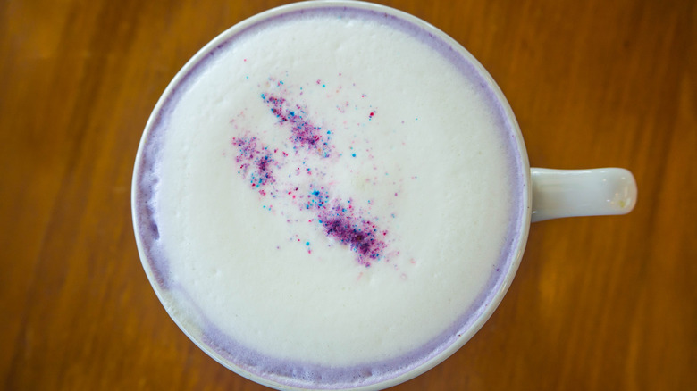 Top down sweet potato latte