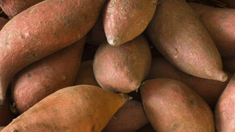 Pile of sweet potatoes