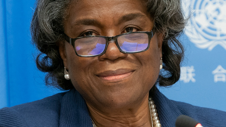 Linda Thomas-Greenfield at UN desk