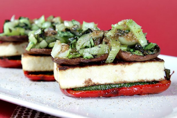 2. Grilled Vegetable Napoleons with Spicy Scallion Vinaigrette