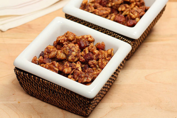 Maple, Bourbon, and Bacon Spiced Walnuts