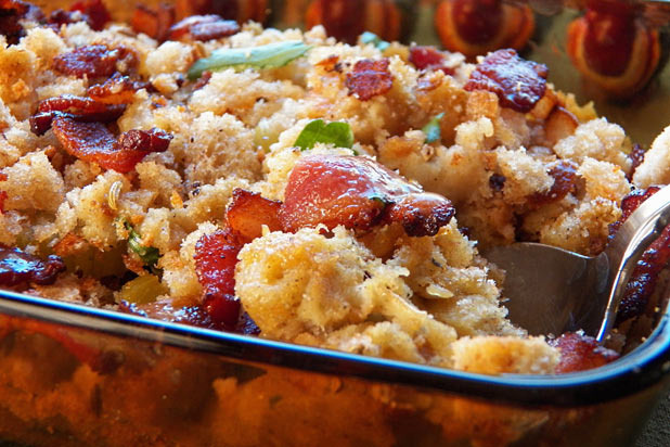 Rye Bread and Bacon Stuffing