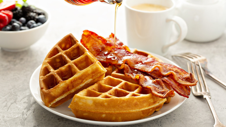 Bacon on waffles