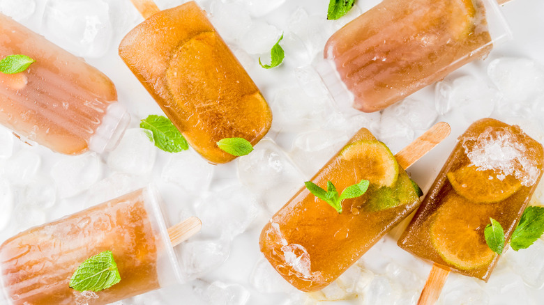 brown ice pops on ice