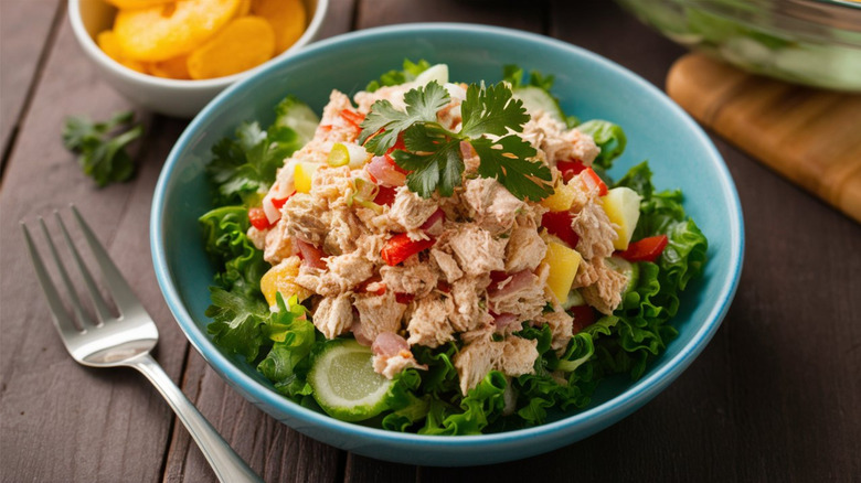 Bowl of fresh tuna salad