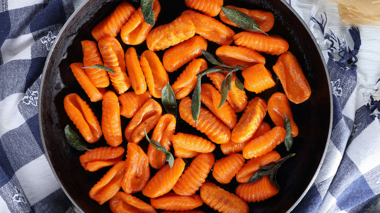 Bowl of carrot gnocchi