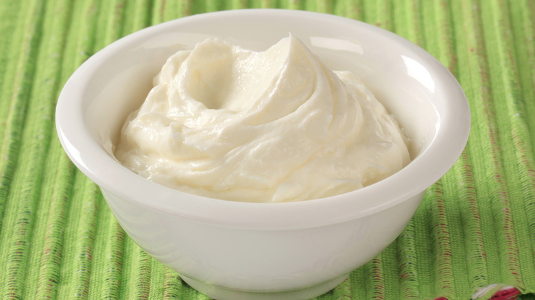 bowl of cream cheese