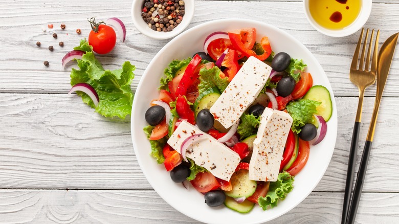 Greek salad in a bowl