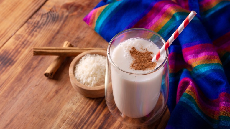 A glass of horchata