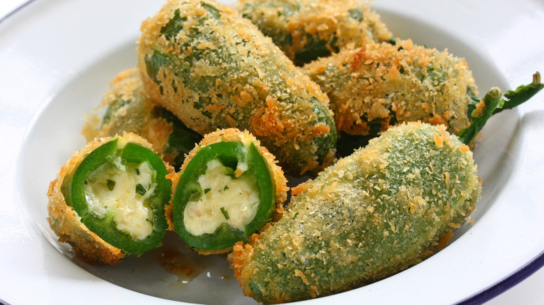 Jalapeño poppers in a white bowl