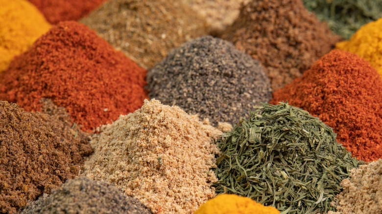 Piles of spices