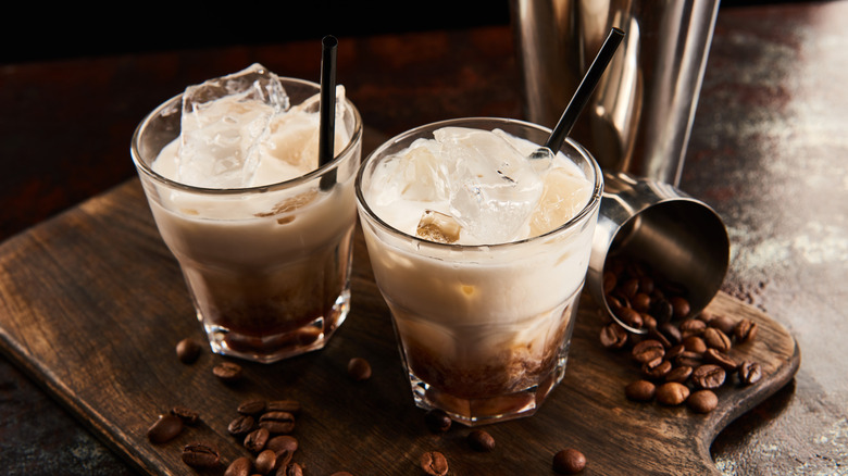 two White Russian cocktails