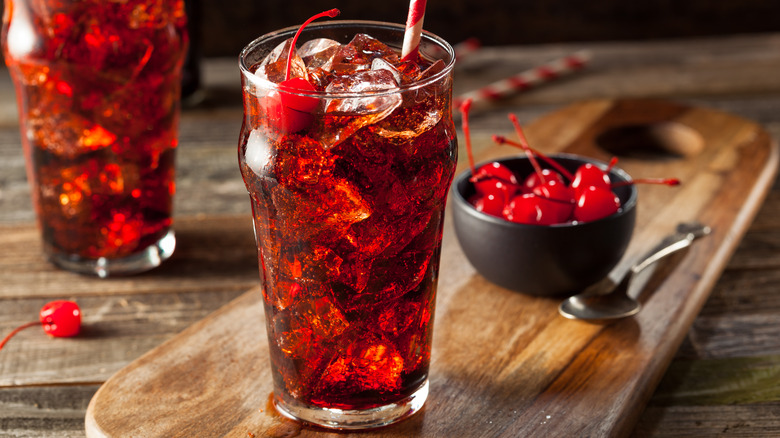 glass of cherry cola