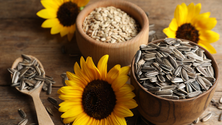 Sunflowers and sunflower seeds