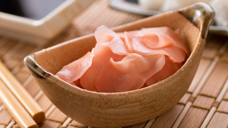 pickled ginger in a bowl