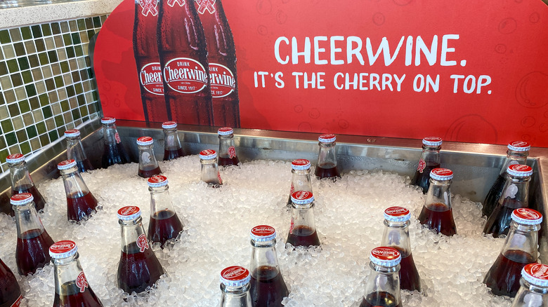 Cheerwine sodas in ice