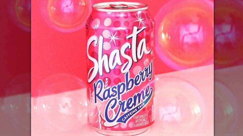 Shasta soda with pink background