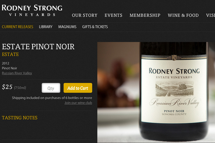 Rodney Strong Vineyards Pinot Noir Russian River Valley $25