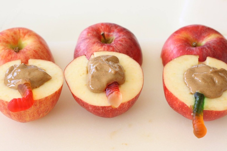 Wormy Peanut Butter Apples