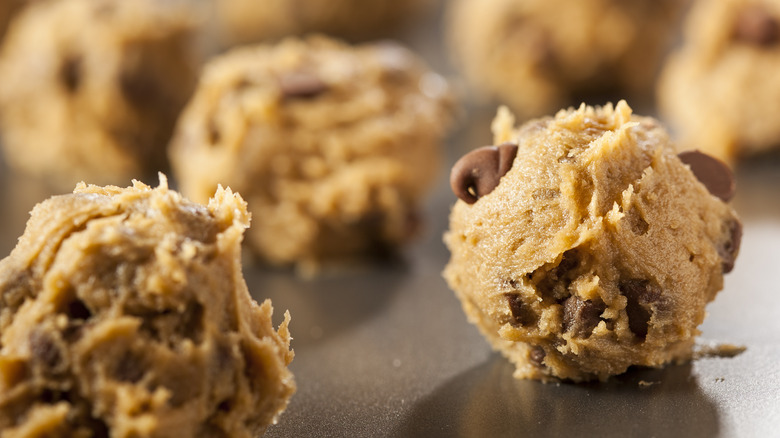 portioned cookie dough balls