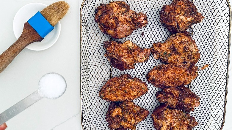 chicken wings on rack