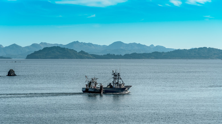 A crab fishing boat in Alaska