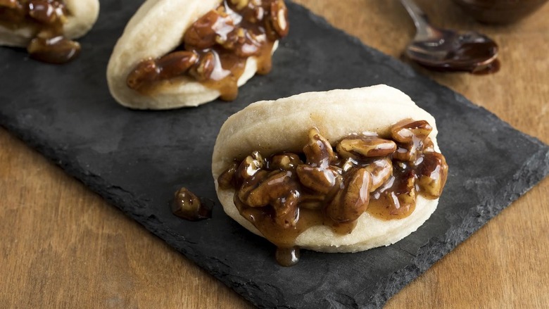 Pecan Pie Bao With Chocolate Bourbon Sauce